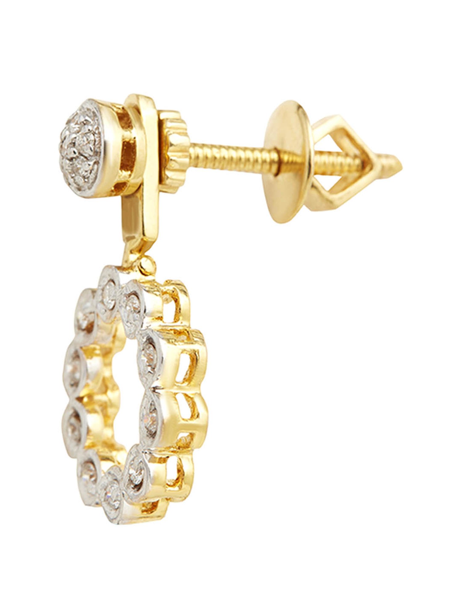 Waman Hari Pethe Jewellers 18k Gold & Diamond Earrings