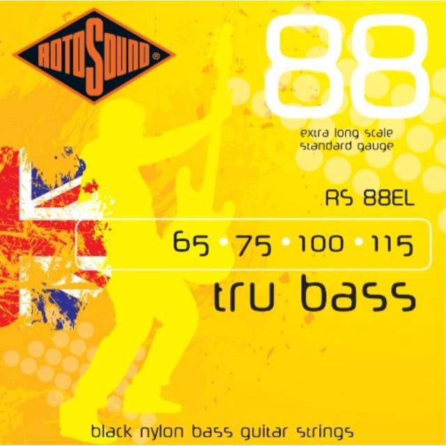 rotosound rs88el black nylon flatwound extra long 65115