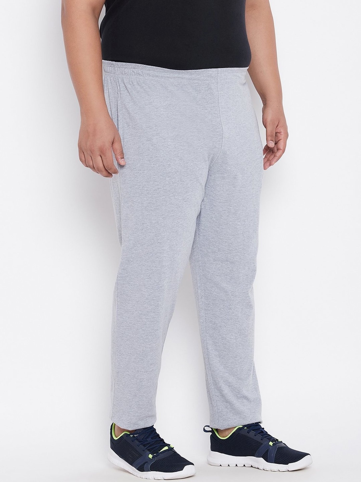 Bigbanana Light Grey Cotton Regular Fit Trackpants