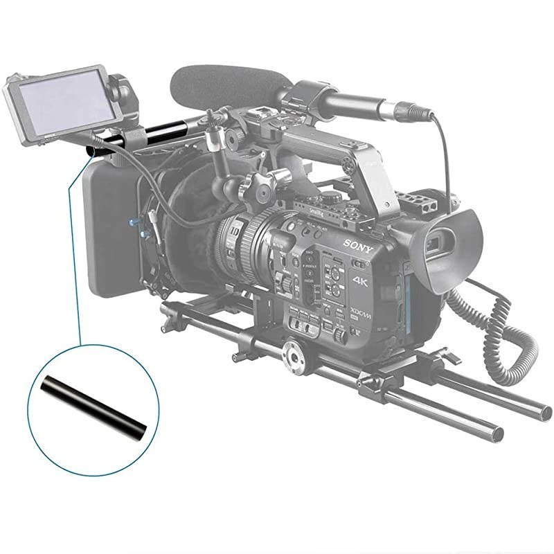 4 Inch 15mm Rod for 15mm DSLR Rail Block System Lens Support Matte Box Follow Focus Black Aluminum Alloy R049