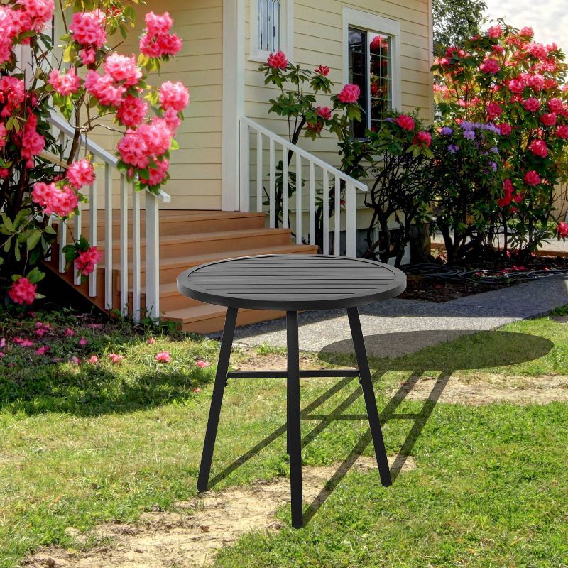 Iron Outdoor Round Bistro Dining Table Black - Nuu Garden