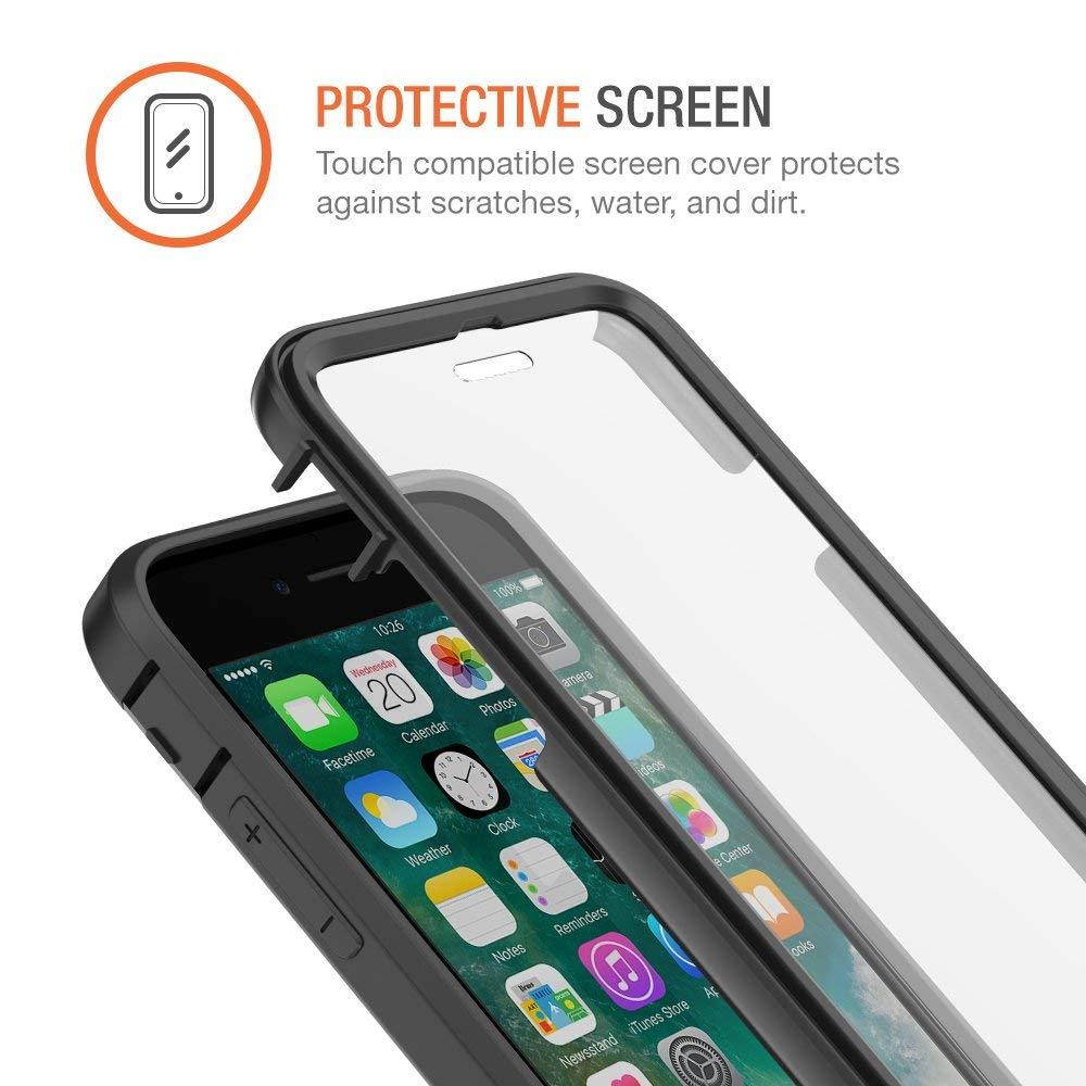 Trianium iPhone 8 Case [Duranium Series] with Holster Case Heavy Duty Protective Cover and Built-in Screen Protector for Apple iPhone8 Phone (2017) Belt Clip Kickstand [Full Body Protection]- Gunmetal