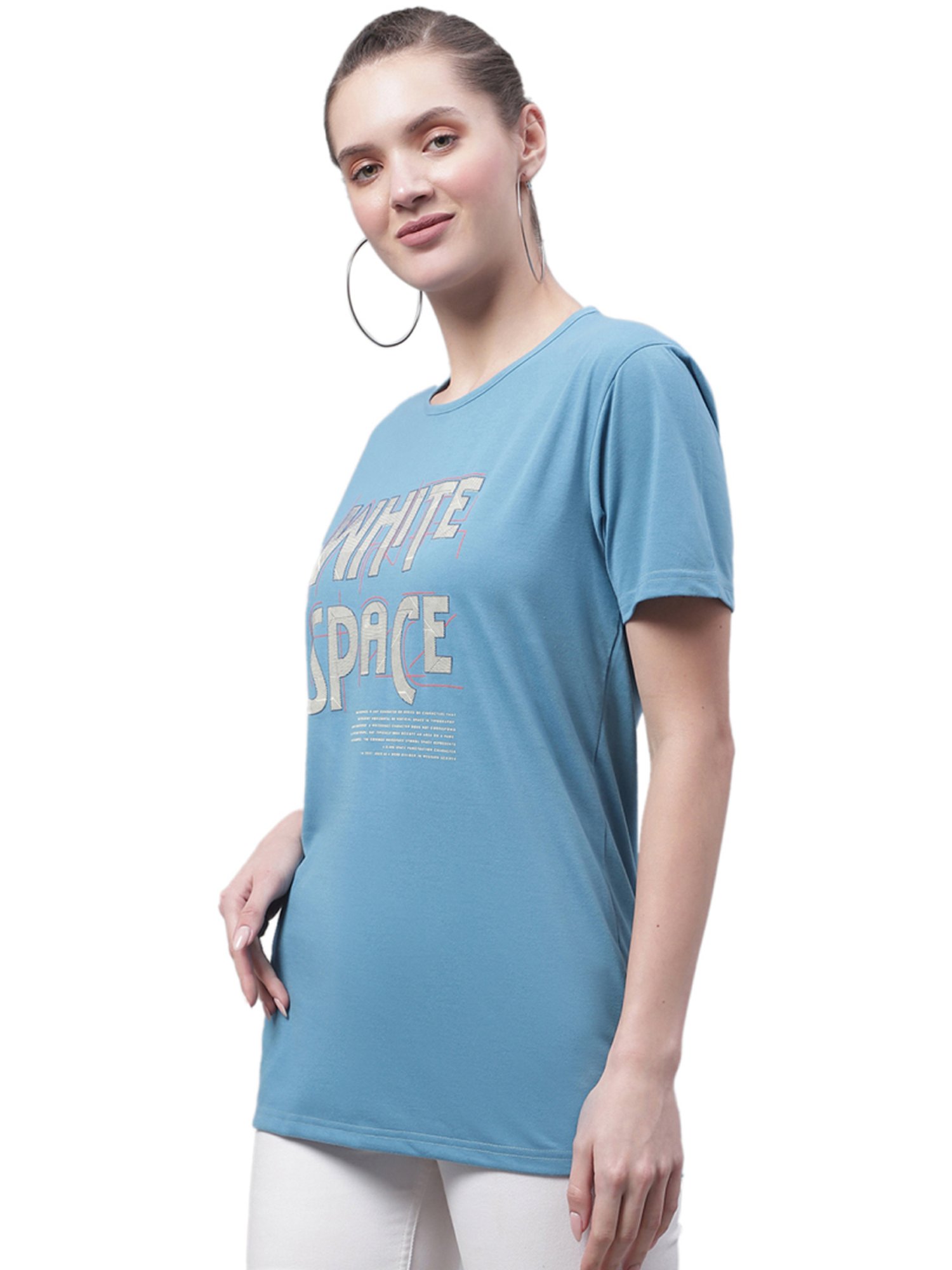 Vimal Jonney White & Blue Cotton Printed T-Shirt - Pack Of 2