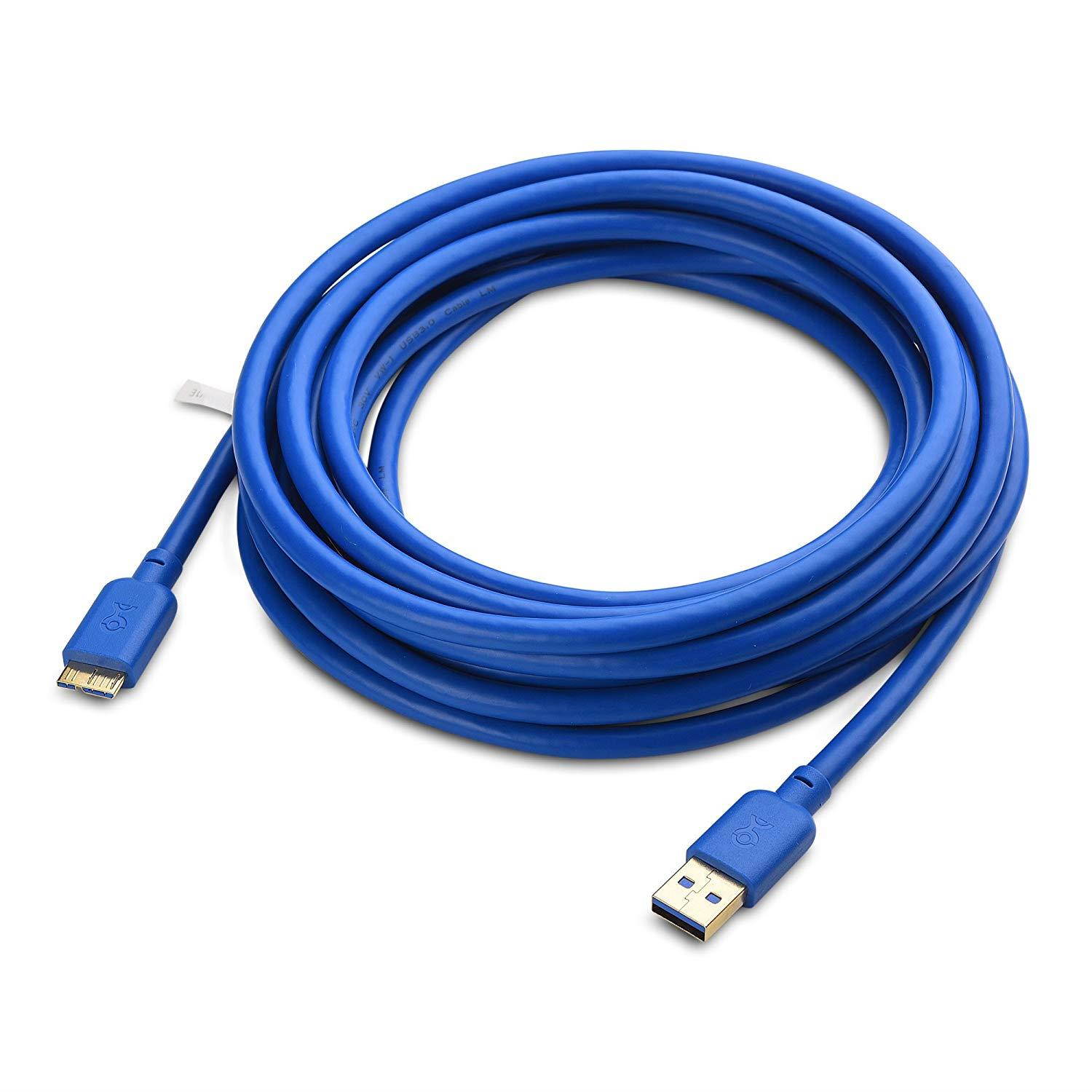 Cable Matters Micro USB 3.0 Cable (Micro USB 3 Cable A to Micro B) in Blue 15 Feet - Available 3FT - 15FT in Length