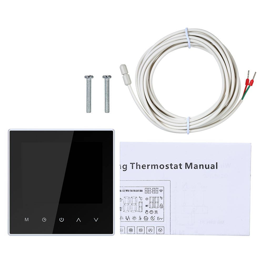 Wi-Fi Smart Thermostat Digital Temperature Controller APP Control Weekly Circulation Programmable Electric Underfloor Heating with Large LCD Screen for Home School Office Hotel 16A