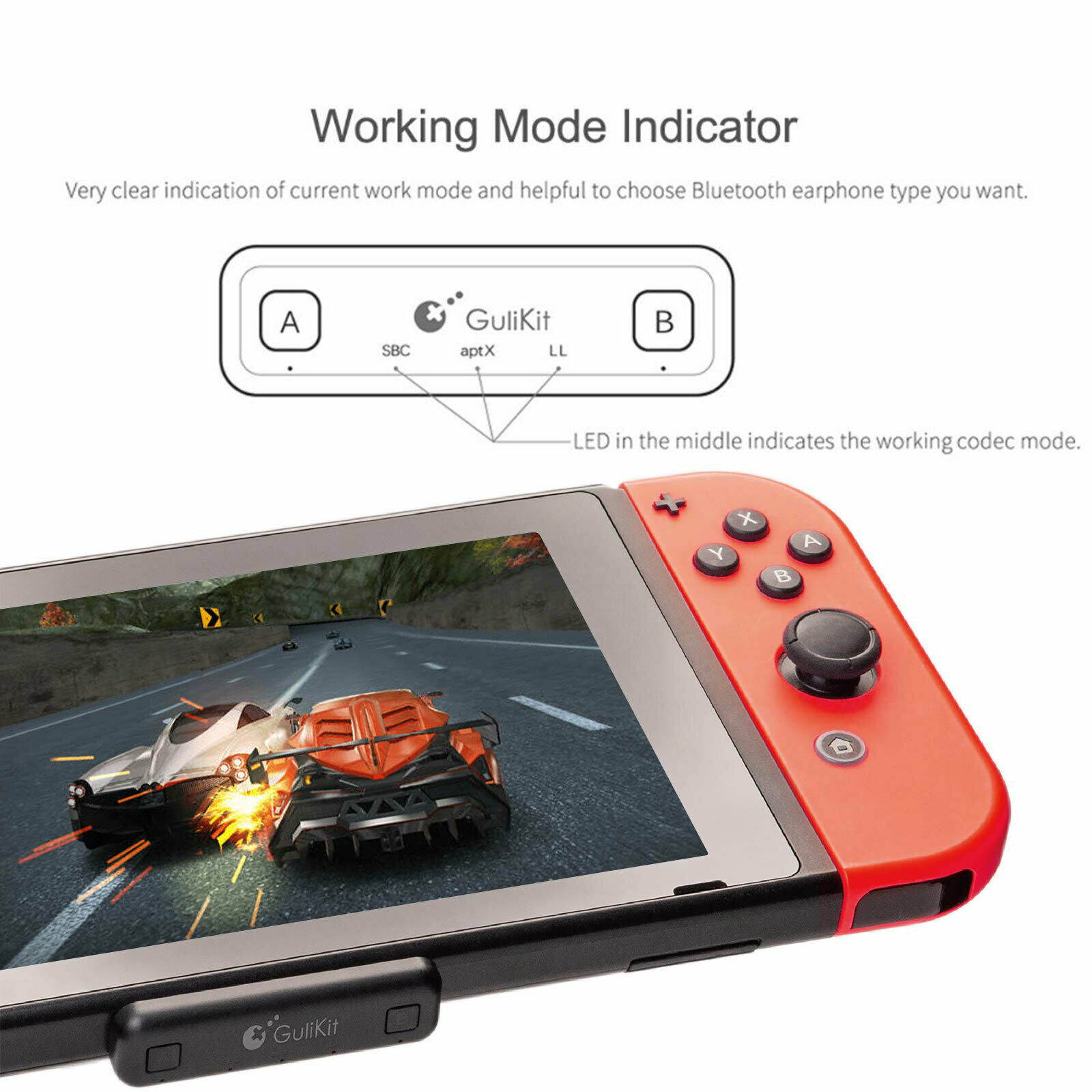 Bluetooth Audio Transmitter Adapter HIFI For Nintendo Switch GULIkit Route Air