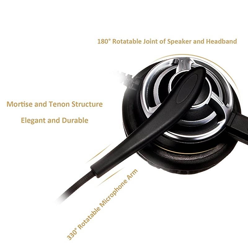 Headset with Noise Cancelling Microphone and Volume Controller for Conference Calls Softphone Conversation Clear Chat Online Course etc