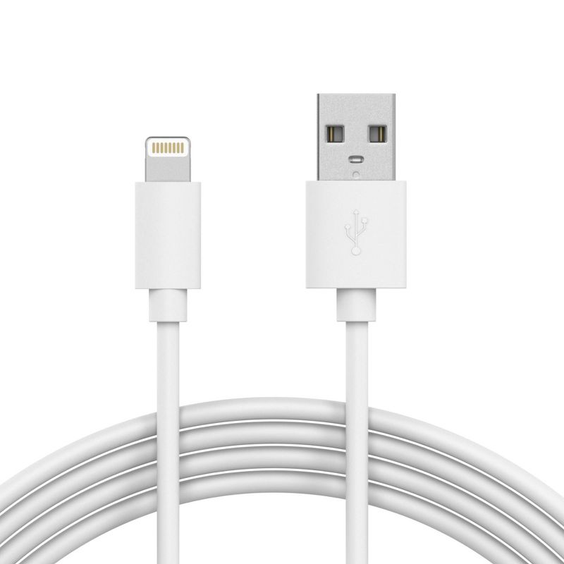 Just Wireless 10ft TPU Lightning to USB-A Cable - White