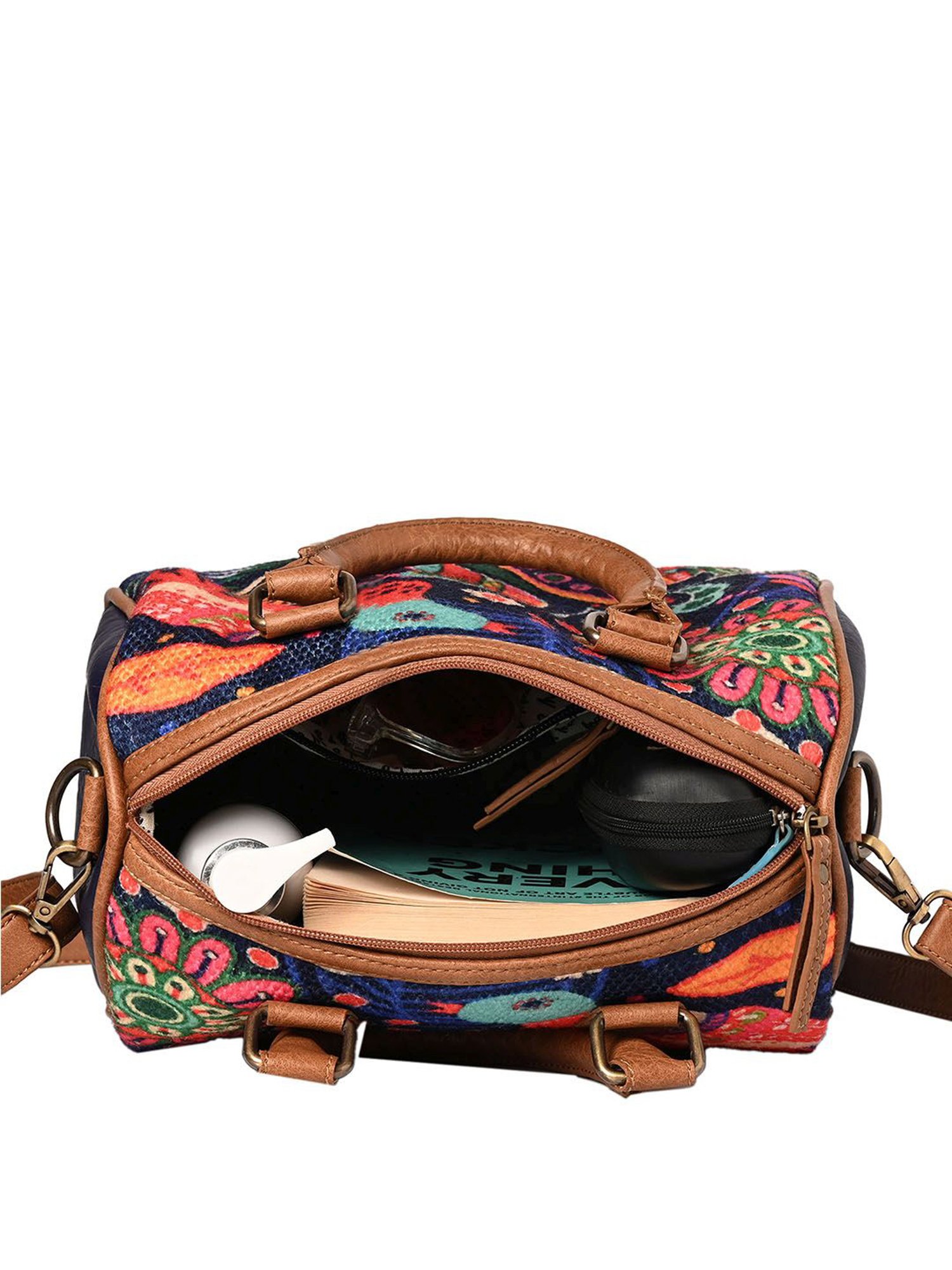 Mona B Oasis Navy Printed Small Handbag