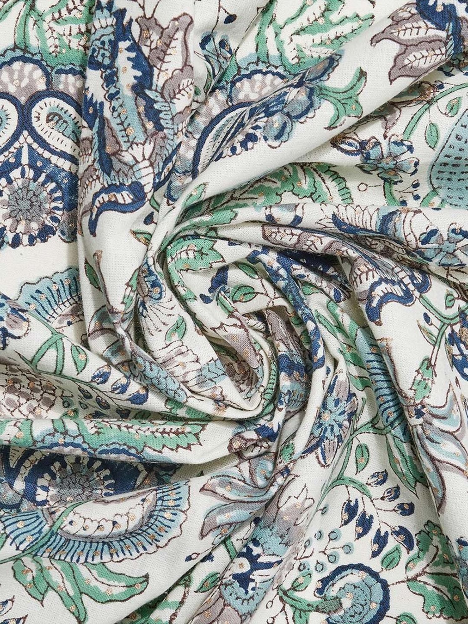 Fabindia Home Coromndel Blue Cotton 163 GSM 8 Seater Table Cover