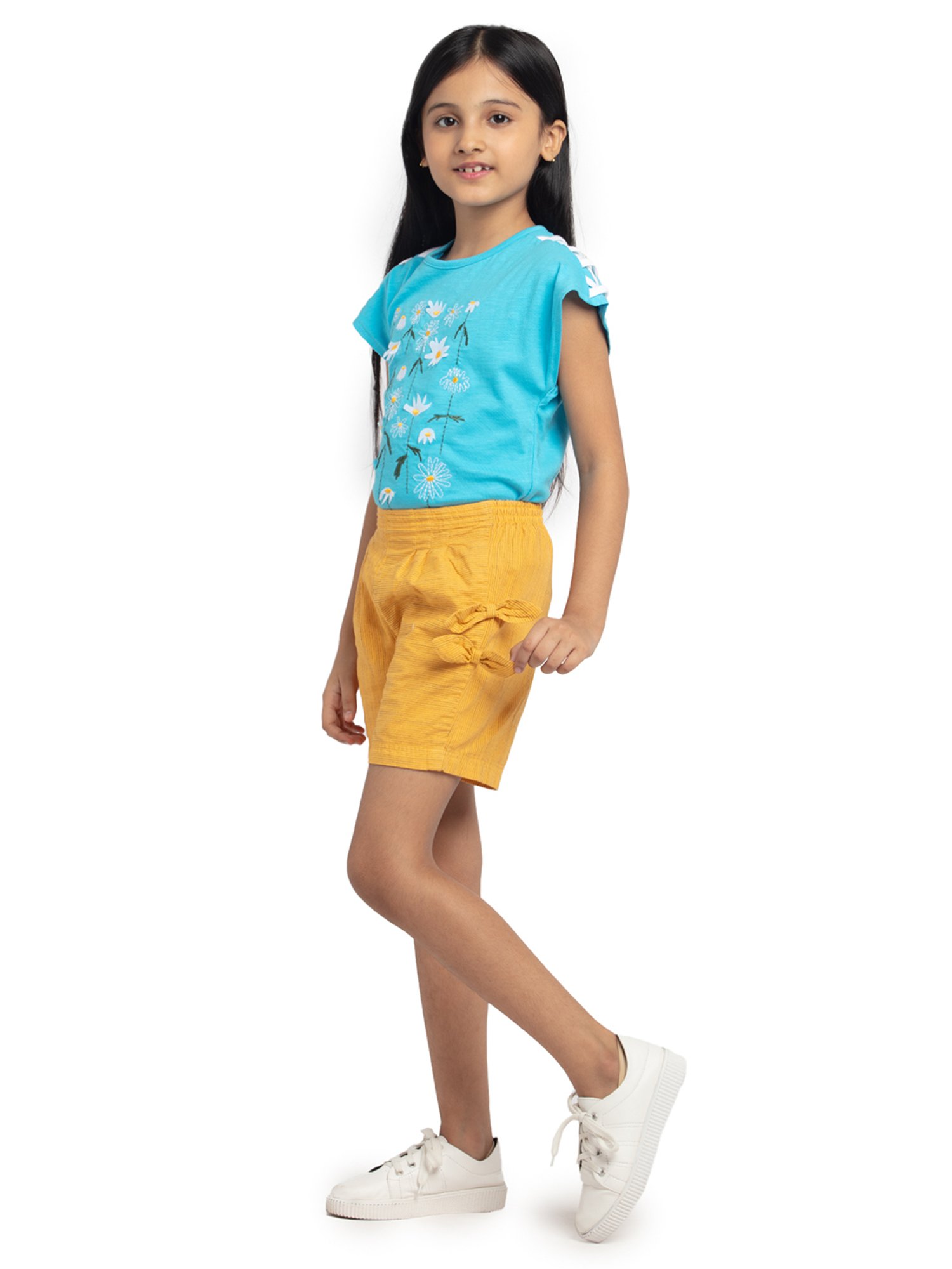 HELLCAT Kids Yellow & Navy Printed Shorts (Pack Of 2)