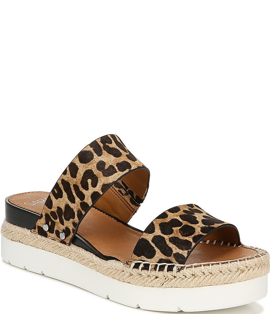 Sarto By Franco Sarto Cappy Leopard Print Calf Hair Espadrille Platform Sandals