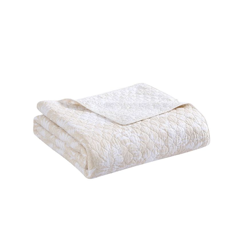 Full/Queen Lago Leaves Quilt Yellow - Tommy Bahama