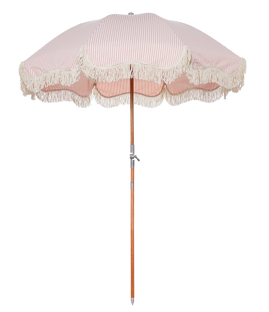business & pleasure Lauren's Pink Stripe Premium Beach Umbrella