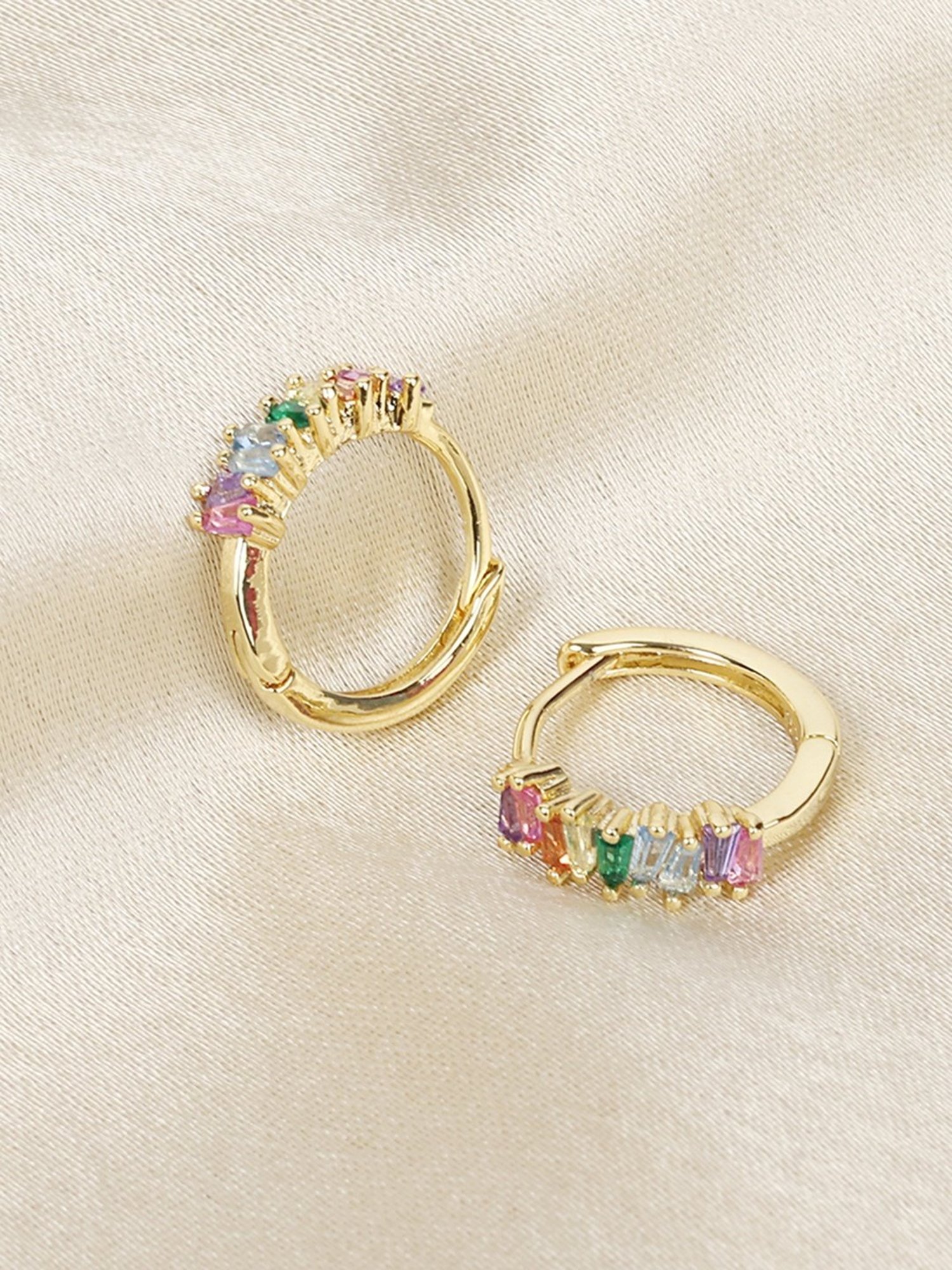 The Real Effect London Sonah Gold Multicoloured Hoop Earrings