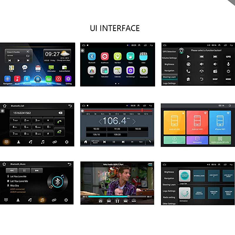 Double Din Android Car Stereo with GPS 7 Inch Capacitance Touch Screen FM Radio Reciever Supports Mirror Link for iOSAndroid Phones WiFi Connect + Backup Camera