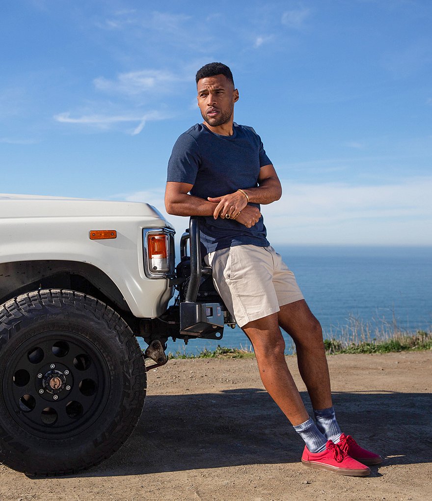 Redsand Elastic Waist Colorblock 20#double; Outseam Volley Shorts