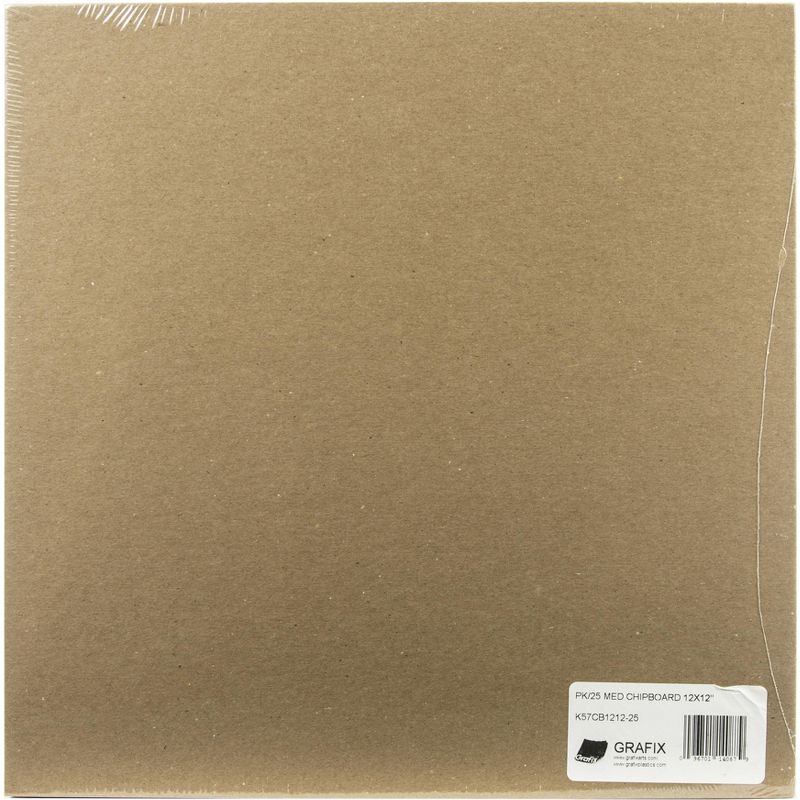 Grafix Medium Weight Chipboard Sheets 12"X12" 25/Pkg-Natural