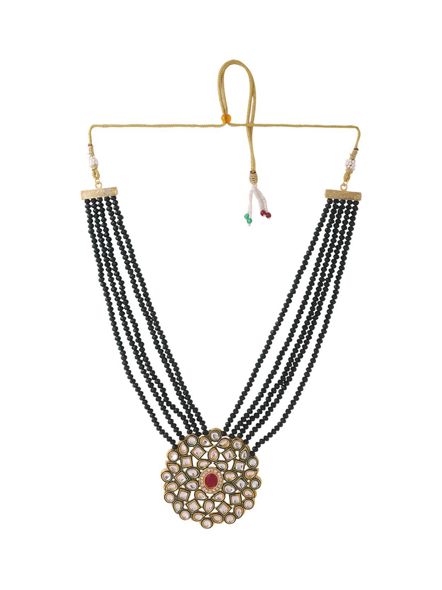 NVR Gold Plated Kundan Studded Jewellery Set for Women