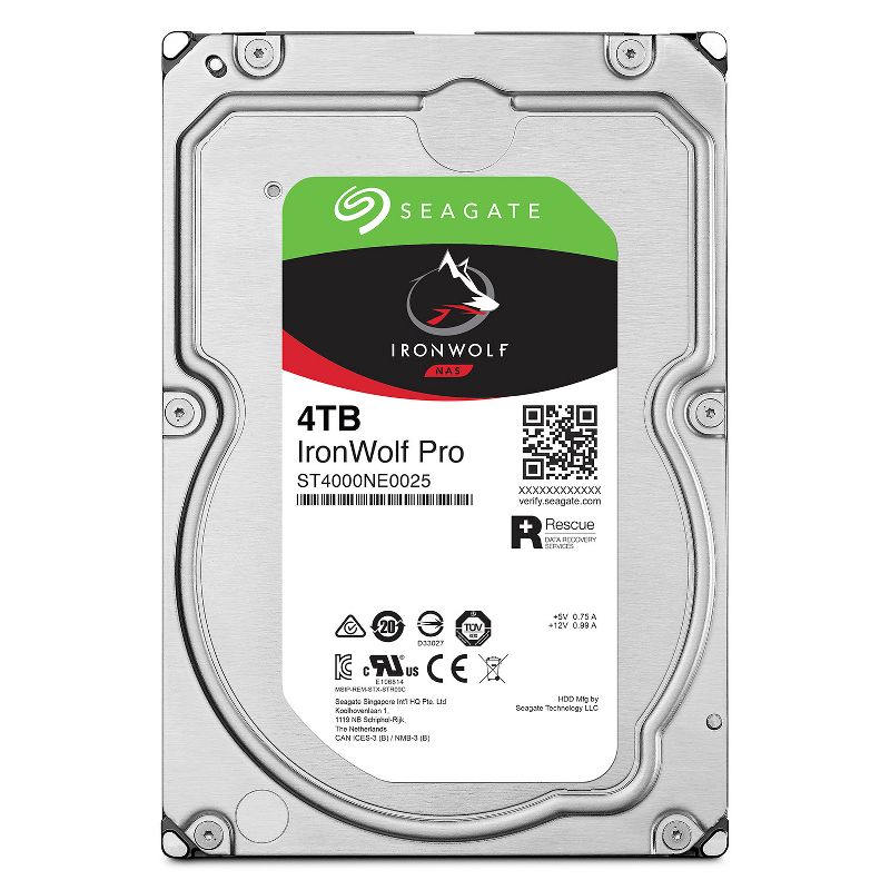 Seagate IronWolf 4TB NAS Internal Hard Drive HDD - 3.5 Inch SATA 6 Gb/s 5900 RPM 64MB Cache for RAID Network Attached Storage (ST4000VN008)