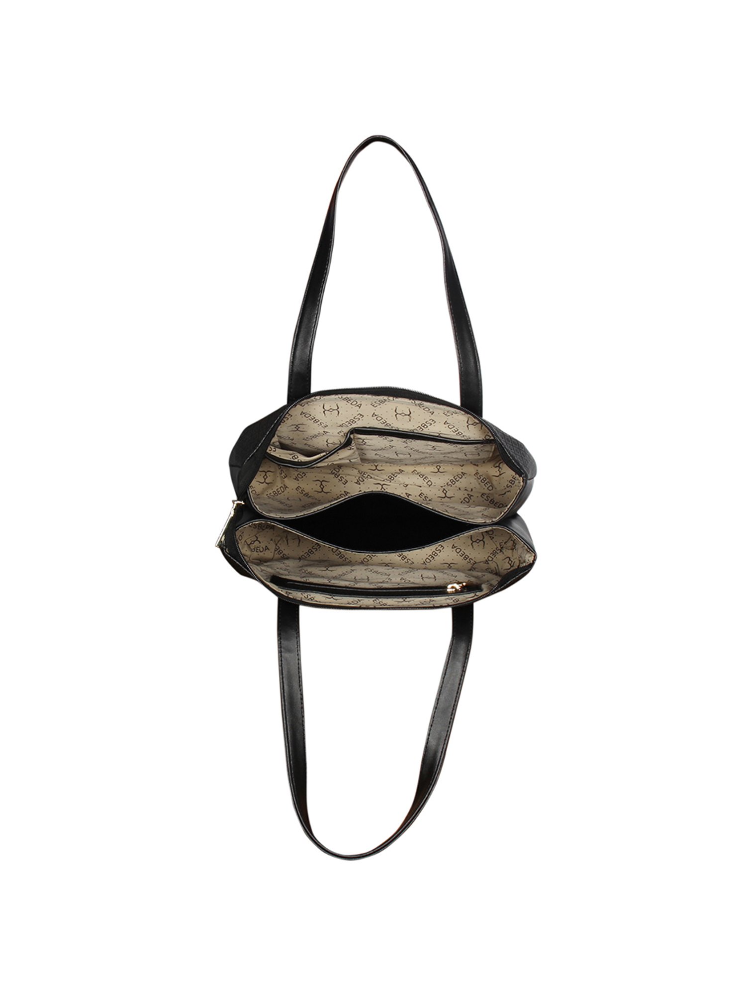 Esbeda Black Textured Medium Shoulder Handbag