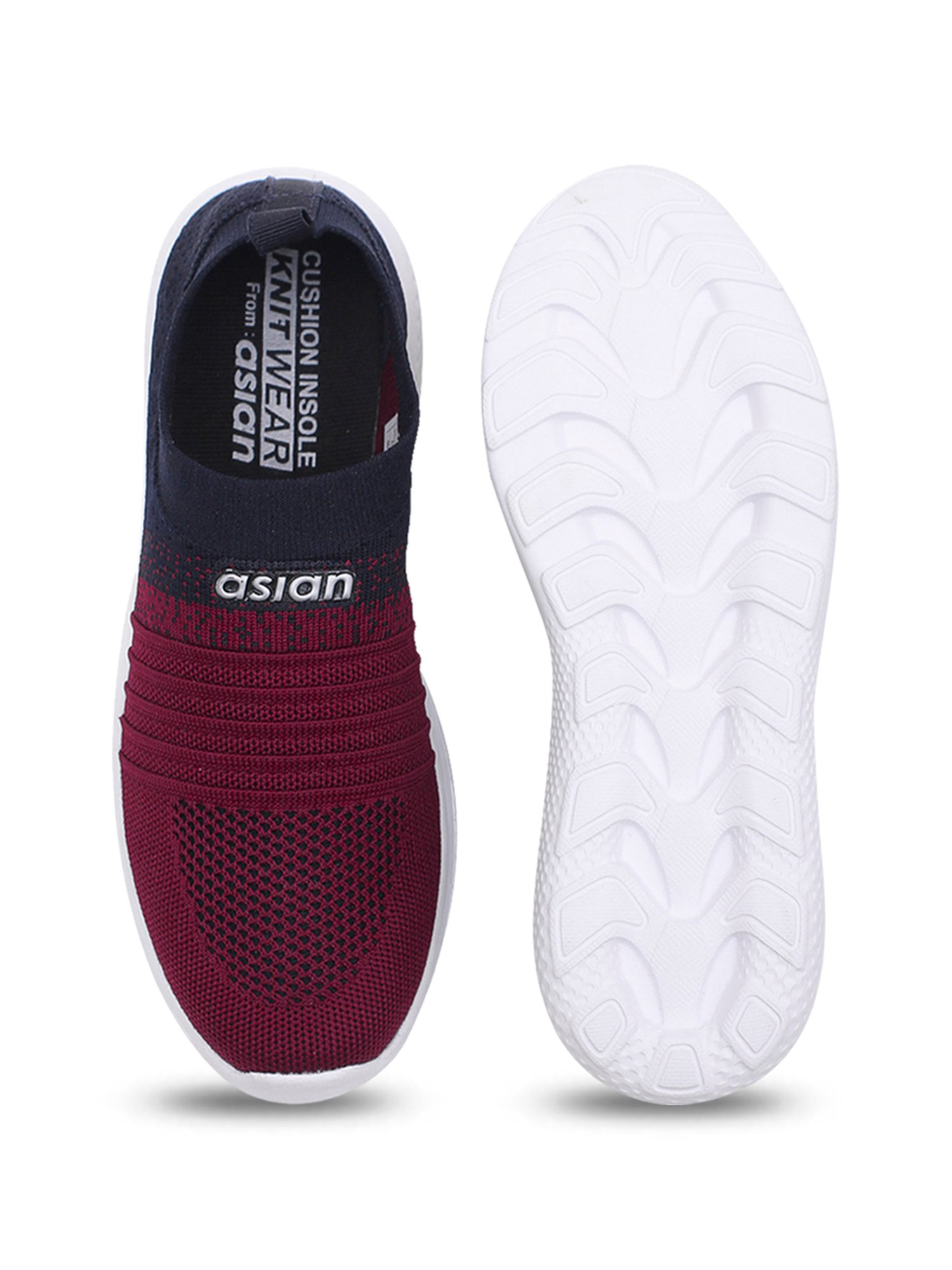Asian Women's Maroon Walking Shoes
