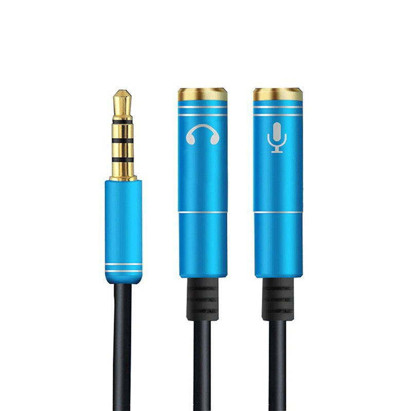 3.5mm Headphone Mic Audio Y Splitter Cable Male to Dual Female Converter Adapter