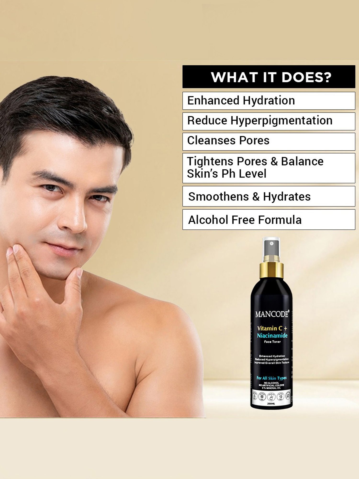 Mancode Detoxifying De Tan, Vitamin C & Acne Control Tea Tree Foaming Facewash (Pack of 3)