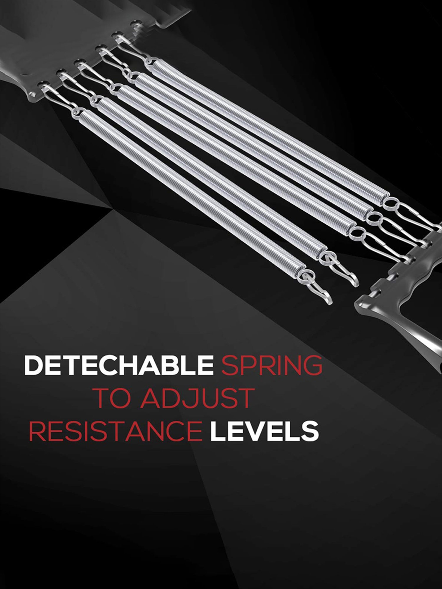 PAXMAX Steel 5 Spring Portable Adjustable Resistance Professional Gym Exercise Chest Pull Expander