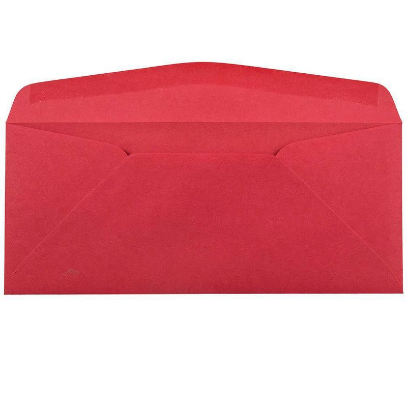 JAM Paper 50pk 4 1/8 x 9 1/2 #10 Business Recycled Window Envelopes - Red
