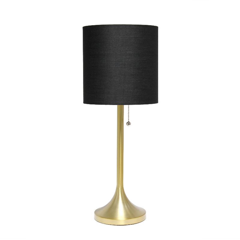 Tapered Desk Lamp with Fabric Drum Shade Black - Simple Designs