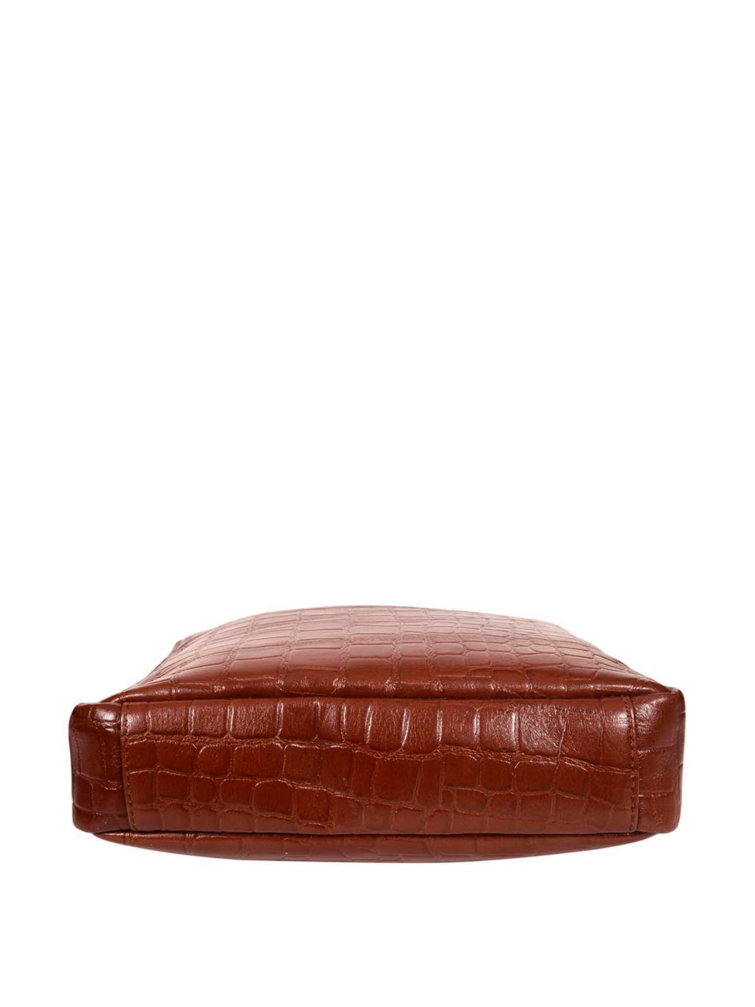 SASSORA Brown Textured Medium Cross Body Bag