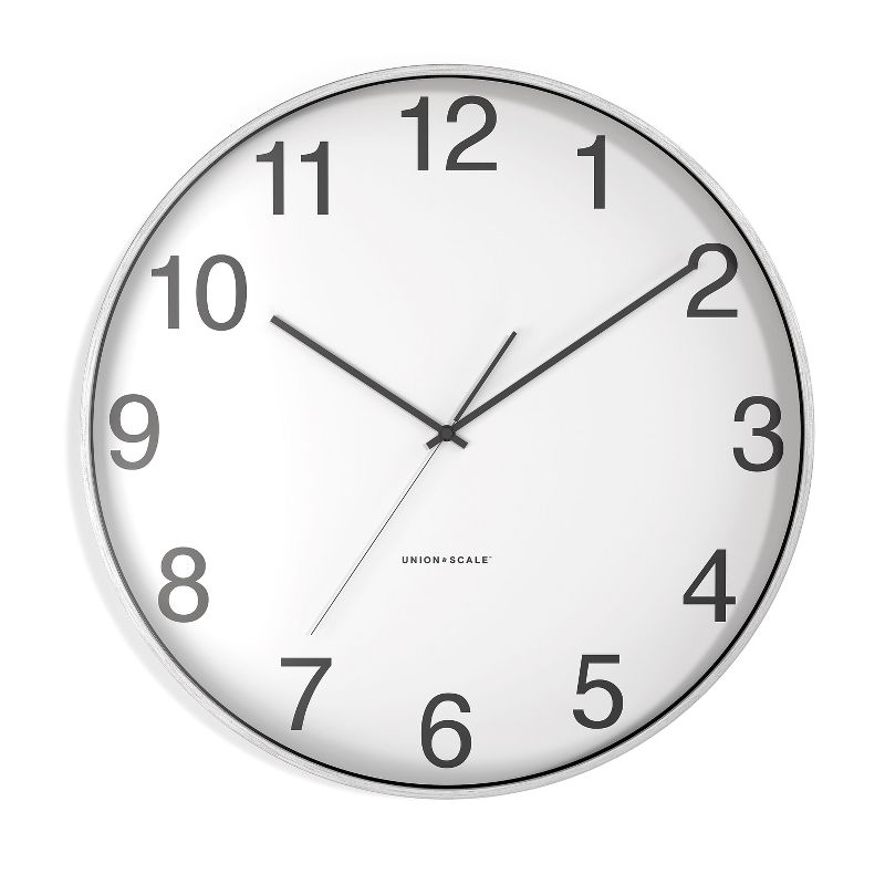 Union & Scale Essentials Wall Clock, Aluminum, 16 (UN57810) 