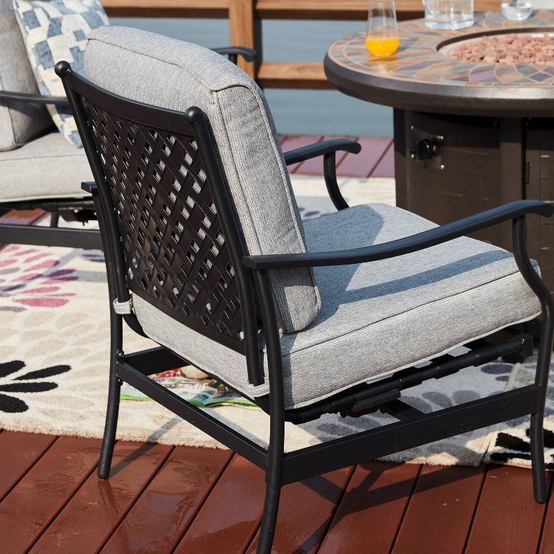5pc Patio Steel Patio Seating Sets Gray - Lokatse