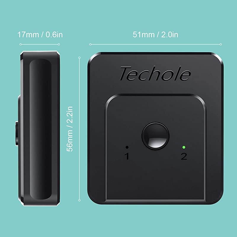 HDMI Switch 4K HDMI Splitter Updated BiDirectional HDMI Switcher 1 in 2 Out or 2 in 1 HDMI Switch Splitter Supports 4K 3D HD 1080P for Xbox PS4 Fire Stick Roku HDTVHDMI Cable NOT Include