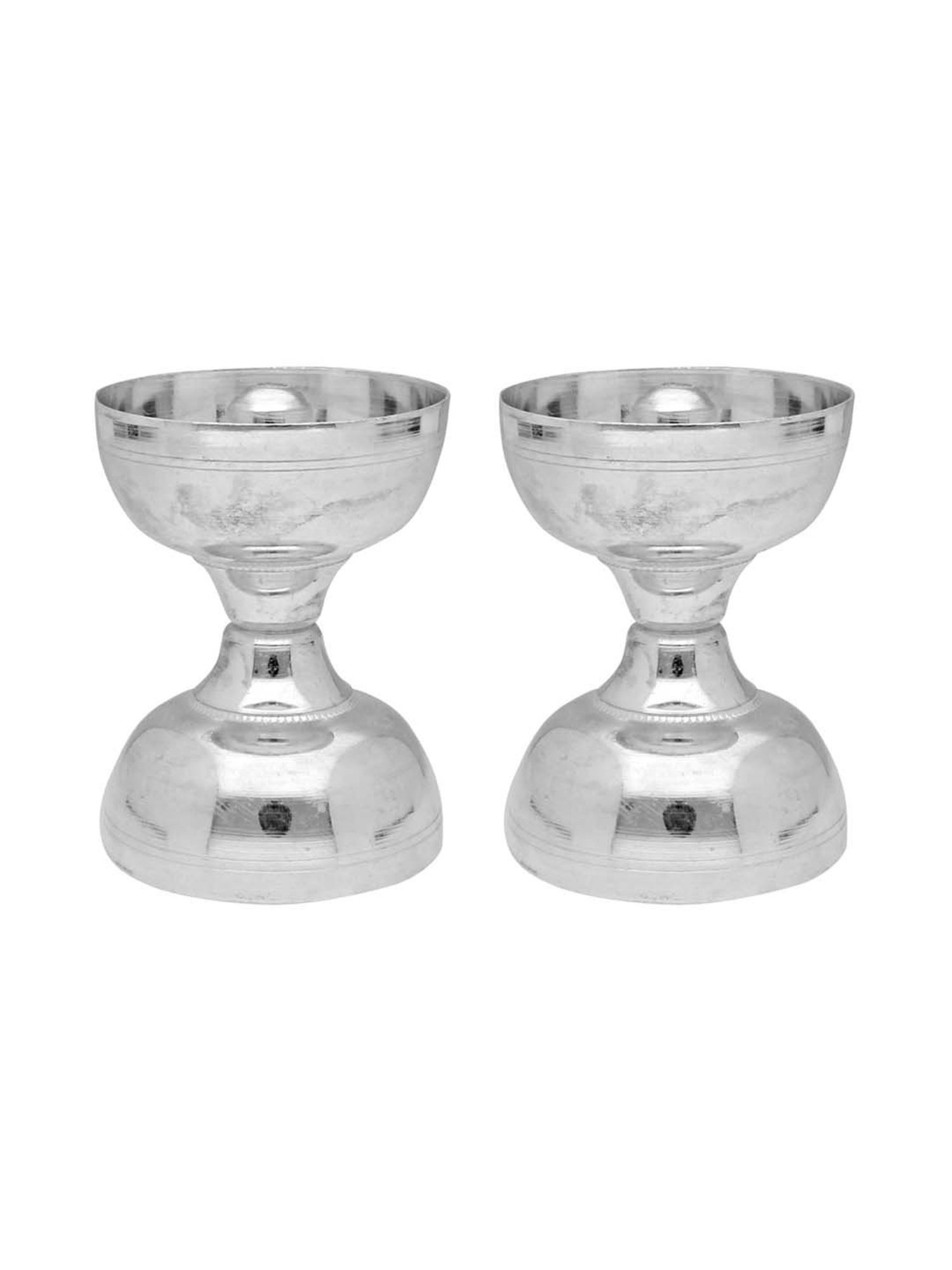 Sri Jagdamba Pearls 0.8 Silver Samay Diya - Set of 2