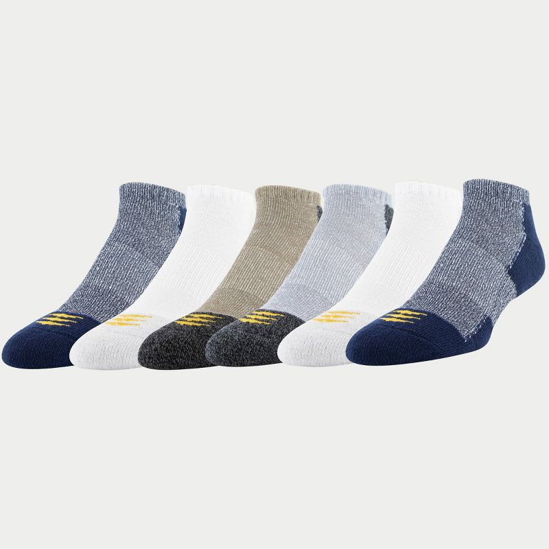 PowerSox Men's Workwear 6pk No Show Athletic Socks - Peacoat/Khaki 6-12.5