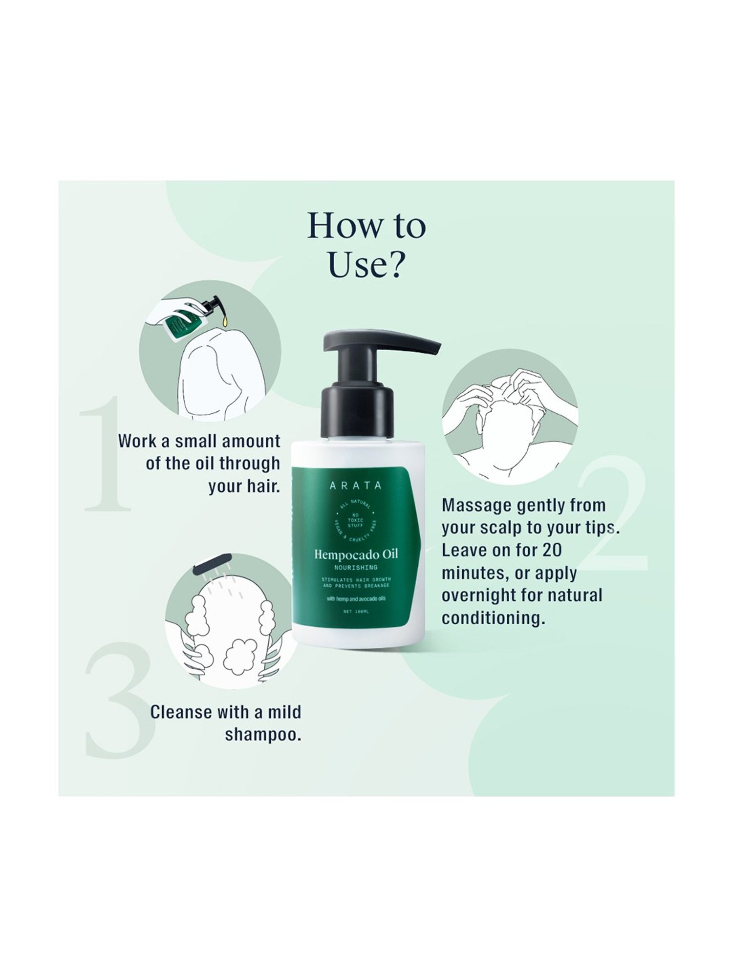 Arata Natural Nourishing Hempocado Hair Oil - 100 ml