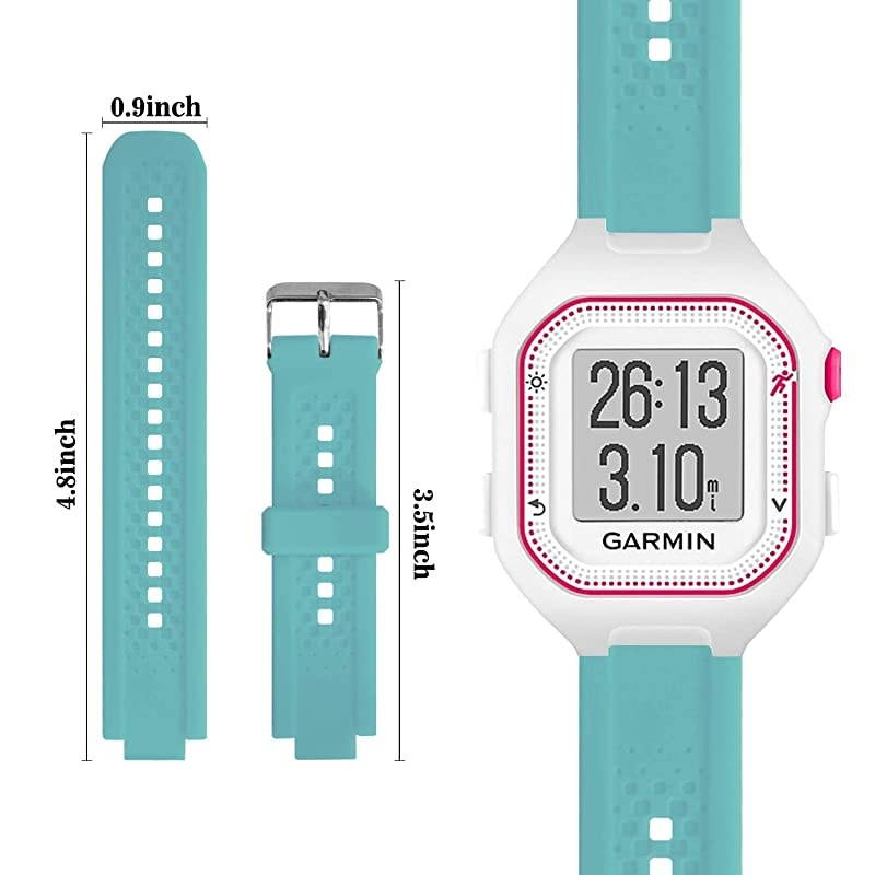 Bands Compatible with Garmin Forerunner 25 Soft Silicone Replacement Watch Band Strap for Garmin Forerunner 25 GPS Running Watch STeal Small
