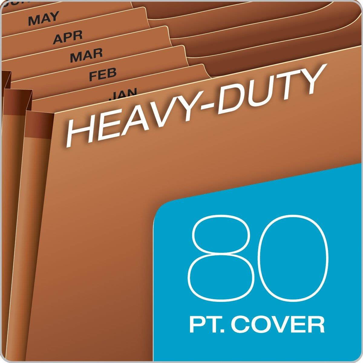 Globe-Weis/Pendaflex Heavy Duty 12-Pocket Expanding File, Monthly Index, Legal Size, Brown, (R219MHD)