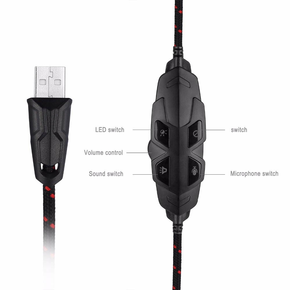 ONIKUMA K2 Gaming Headset 7.1 Channel Sound Stereo Casque Gaming Headphone with Mic LED Light for PS4 PC Laptop Computer