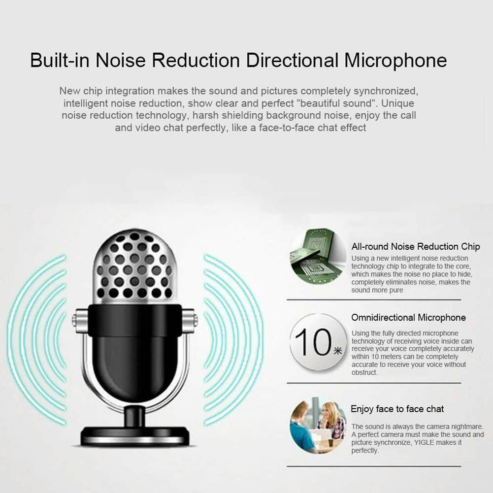 1080P Webcam USB 2.0 Computer Network Live Camera Network Camera Free Drive USB Cam Hd Camera With Mic Web Camera for Computer