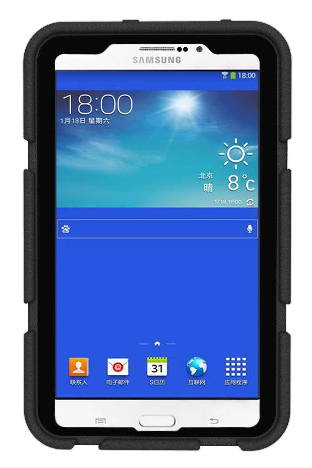 Samsung Galaxy Tab E Lite 7.0 Case, Galaxy Tab 3 Lite 7.0 Case, Hocase Rugged Heavy Duty Kids Proof Protective Case for SM-T110 / SM-T111 / SM-T113 / SM-T116 - Black