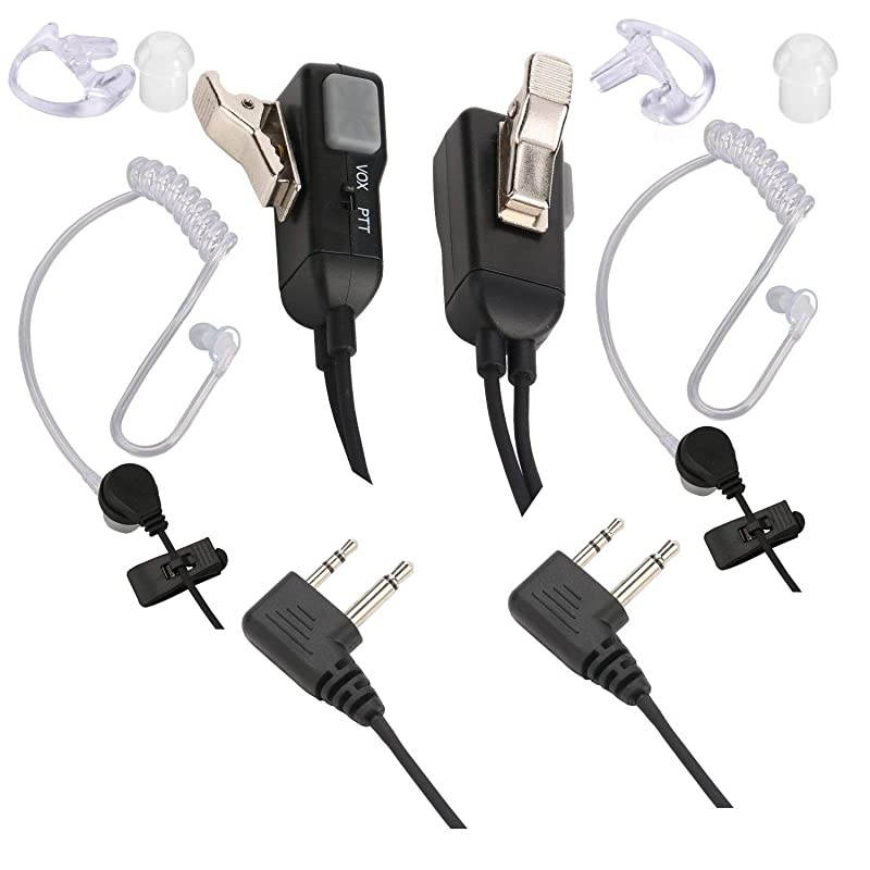 Way Radio Earpiece Noise Canceling Transparent Security Headphones Walkie Talkie Earphone with PTTVOX Pair