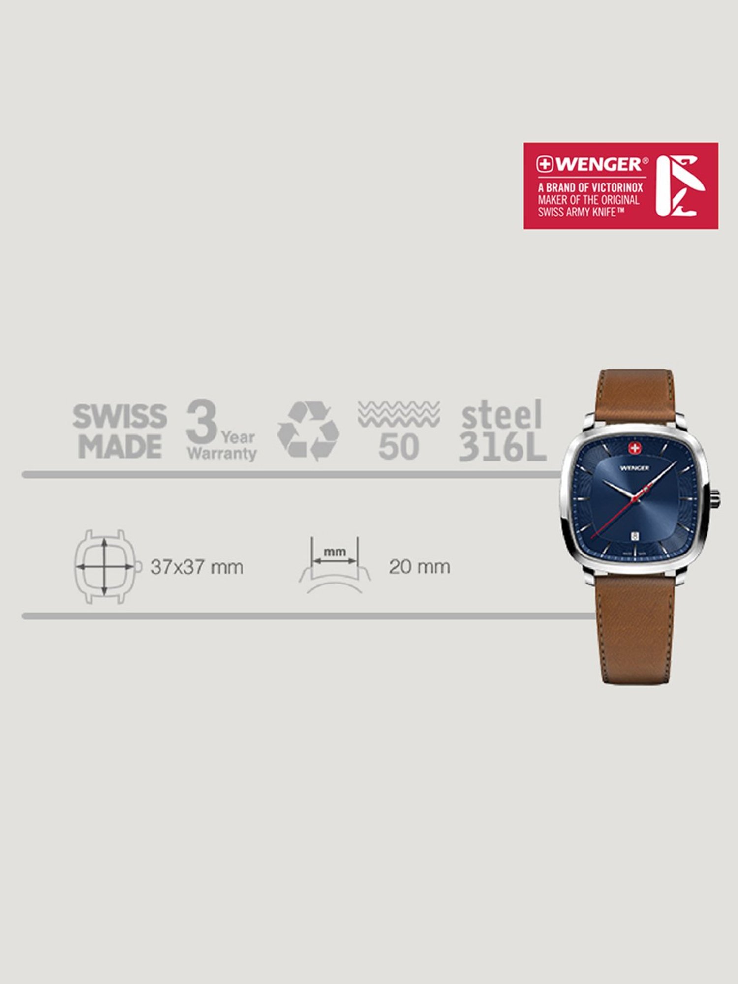 Wenger 01.1921.106 Analog Watch for Men