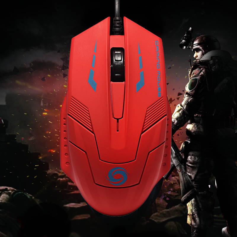 High Quality 2400DPI Adjustable USB Wired Optical Gaming Mouse Professional Game Mice For PC Computer Office Black Red 2 Colors