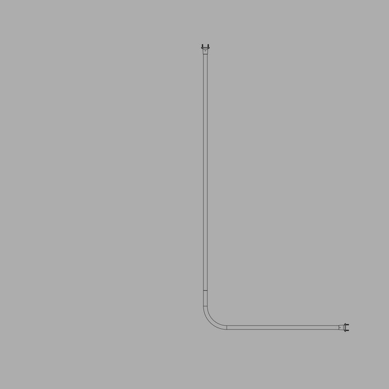 L-Shaped Aluminum Shower Rod White - Zenna Home