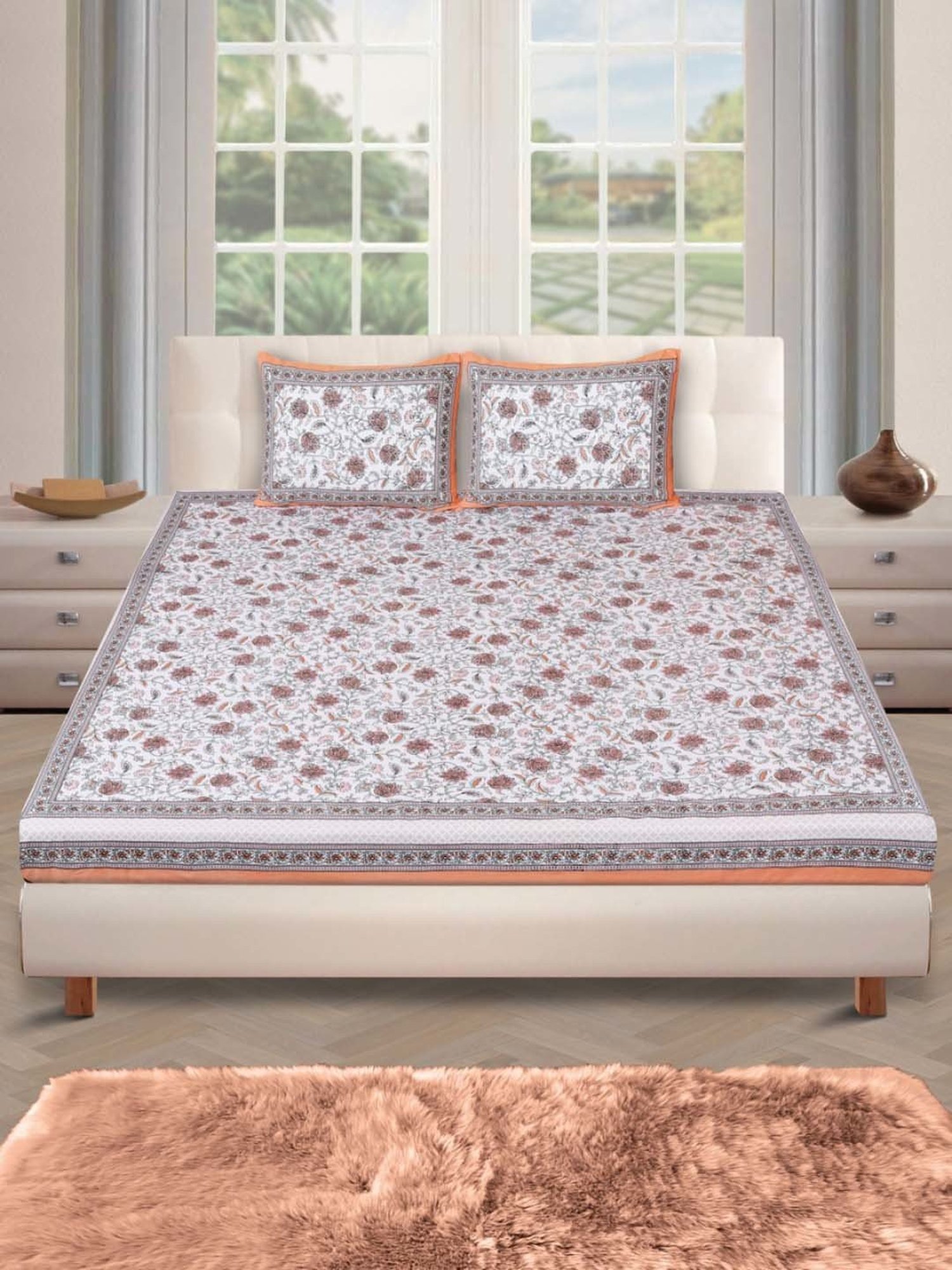 Romee Multicolor Cotton 180 TC Bed Sheet Set