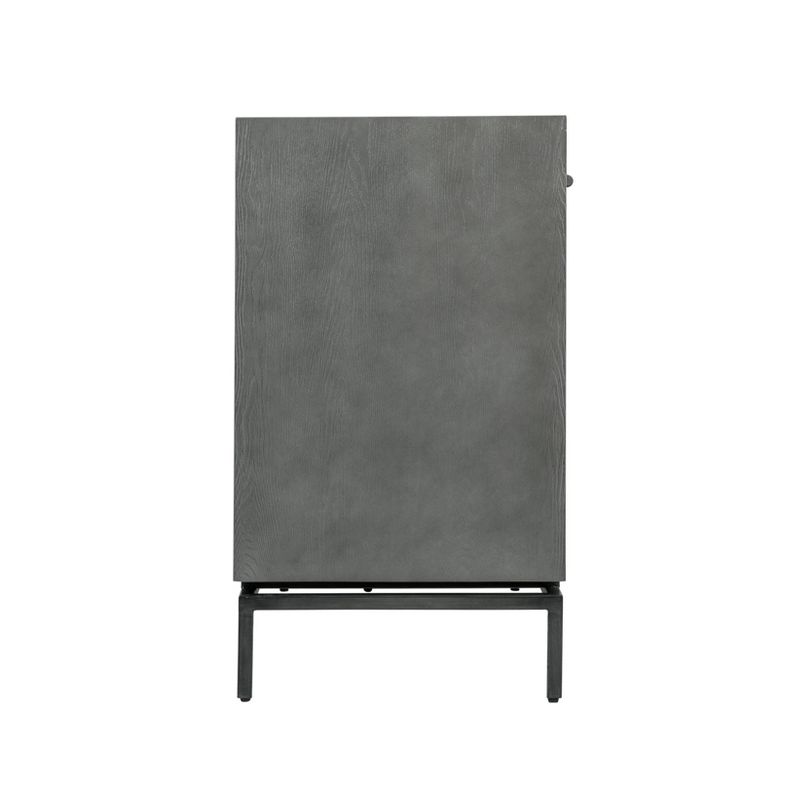 Ashton 6 Drawer Wood and Metal Dresser Gray - Finch