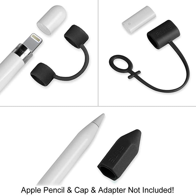 3 Pieces Bundle Compatible with Apple Pencil Cap Holder, Nib Cover, Adapter Tether for Apple Pencil 1st Generation, iPad 10.2, iPad 9.7, iPad Air 3rd Gen/iPad Pro 10.5 Pencil, Black